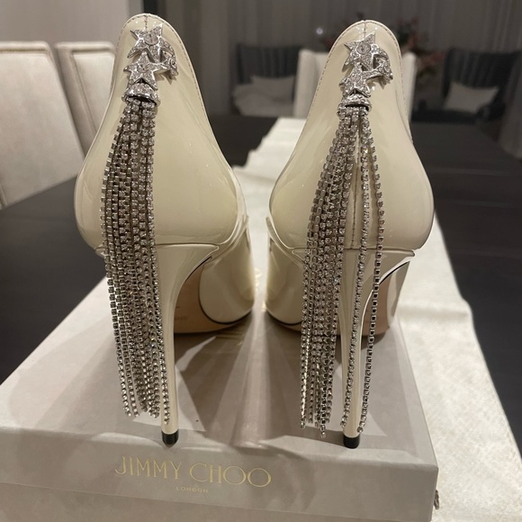 Very Elegant brand new Jimmy Choo Patent Leather Pumps Crafted with Crystals - Picture 15 of 16